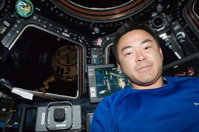 NASA image: Expedition 32 FE Hoshide poses for a photo in the Cupola