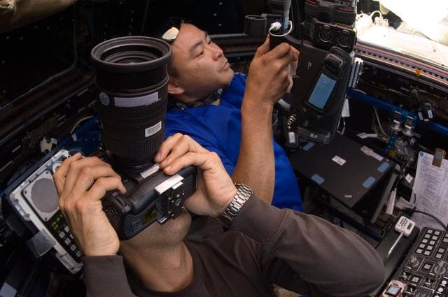 NASA image: Expedition 32 Crew Members monitor HTV-3 Approach