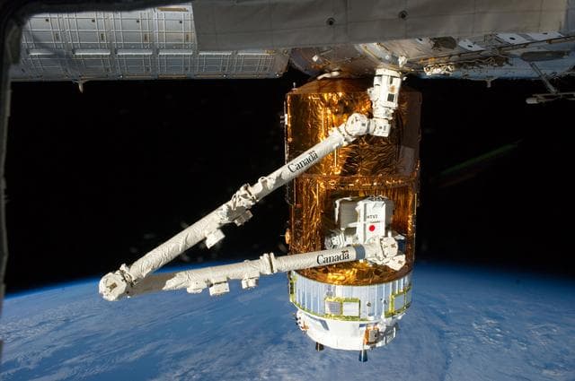 NASA image: View of HTV3 berthed to Node 2