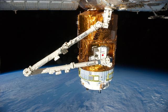 NASA image: View of HTV3 berthed to Node 2