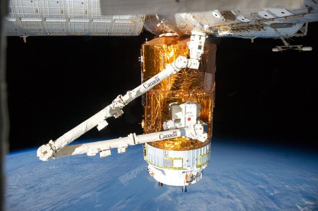 NASA image: View of HTV3 berthed to Node 2