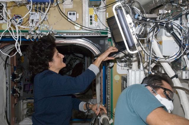 NASA image: Williams and Acaba in U.S. Laboratory