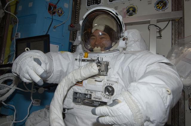 NASA image: Hoshide in airlock