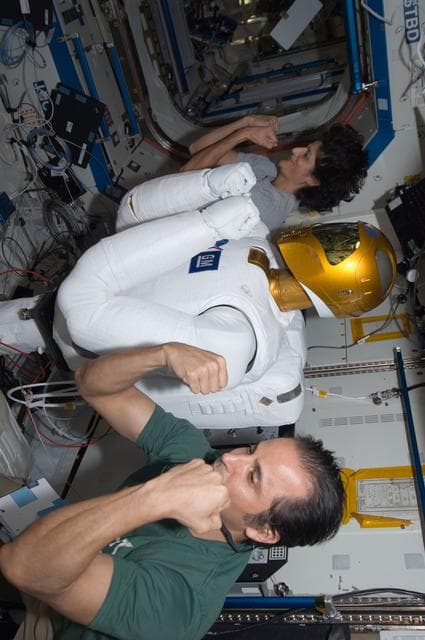 NASA image: Williams, Acaba and Robonaut 2 in U.S. lab