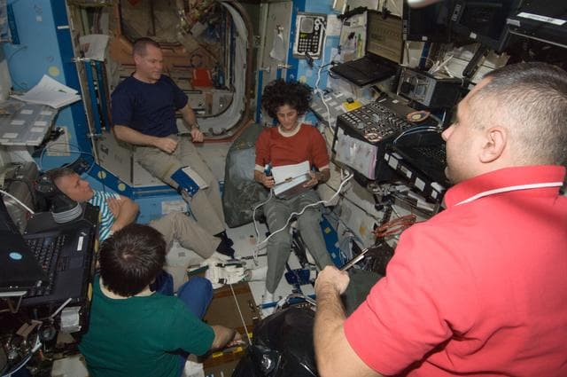 NASA image: Expedition 33 crew in Node 1