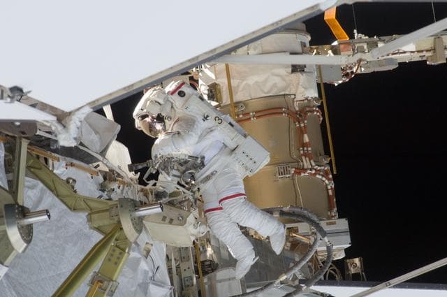 NASA image: EVA to trouble-shoot amonia leak