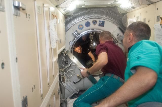 NASA image: Prep for undocking