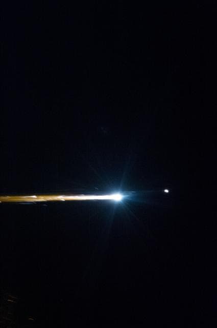 NASA image: Soyuz TMA-05M beginning to re-enter the Earth's atmosphere