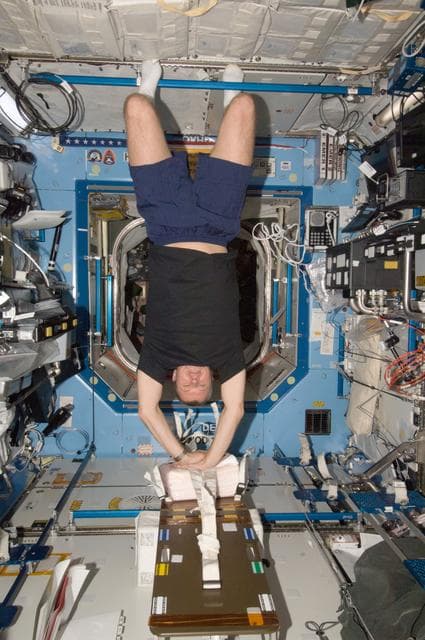 NASA image: Novitskiy participates in a CHeCS medical contingency drill in the U.S. Laboratory