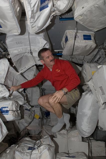 NASA image: Hadfield floats near CTBs
