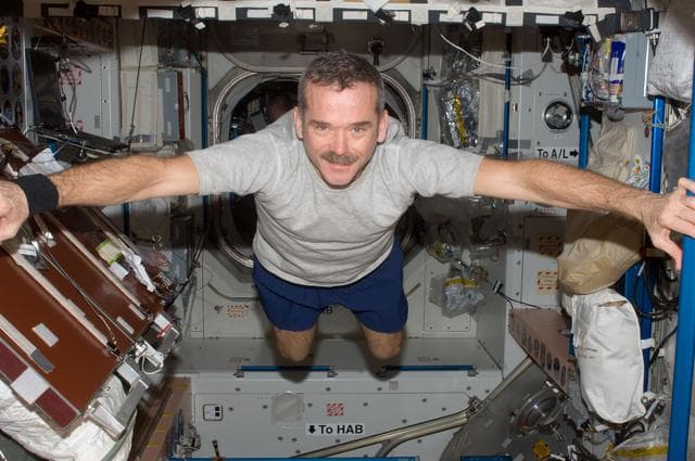 NASA image: Hadfield floats in the Node 1