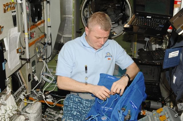 NASA image: Novitskiy prepares for the Typologia Experiment
