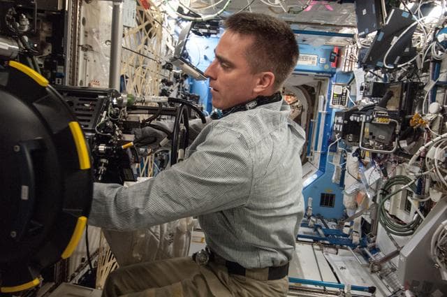 NASA image: Cassidy conducts MDCA Fuel Reservoir Remove and Replace OPS
