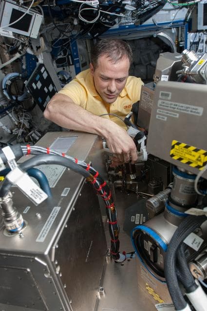 NASA image: Marshburn during CIR FOMA Calibration Unit R&amp;R