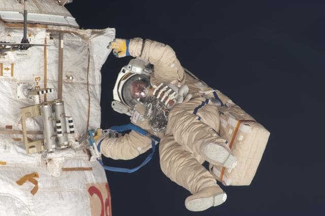 NASA image: Romanenko during Russian EVA 32