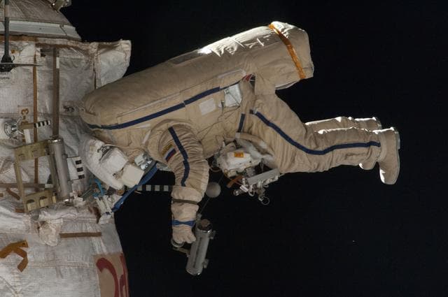 NASA image: Romanenko During Russian EVA 32