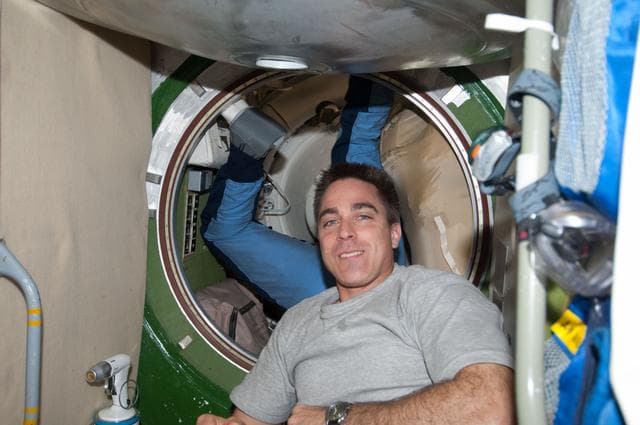 NASA image: Cassidy in SM during Progress Docking
