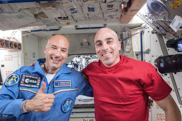 NASA image: Parmitano and Cassidy in Node 1