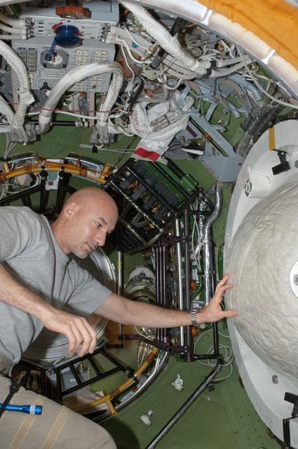 NASA image: Parmitano in Transfer compartment