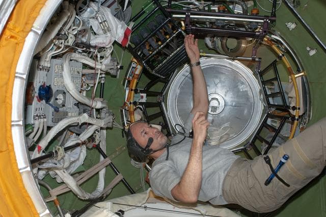 NASA image: Parmitano in Transfer compartment