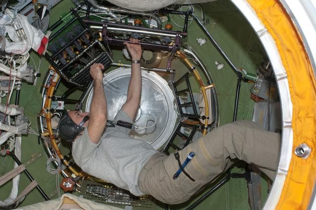 NASA image: Parmitano in Transfer compartment