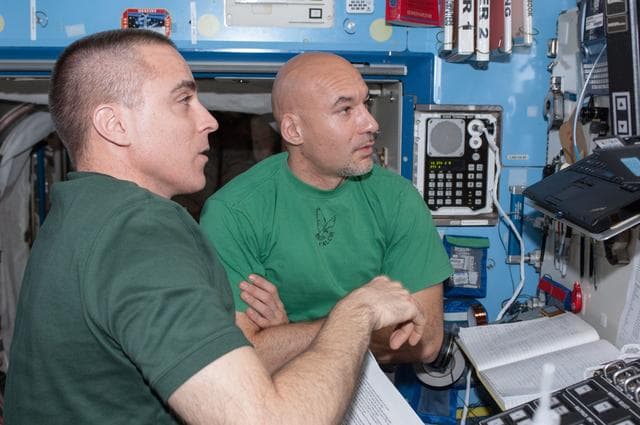 NASA image: Cassidy and Parmitano in U.S. Laboratory