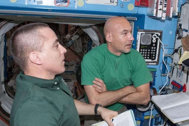NASA image: Cassidy and Parmitano in U.S. Laboratory
