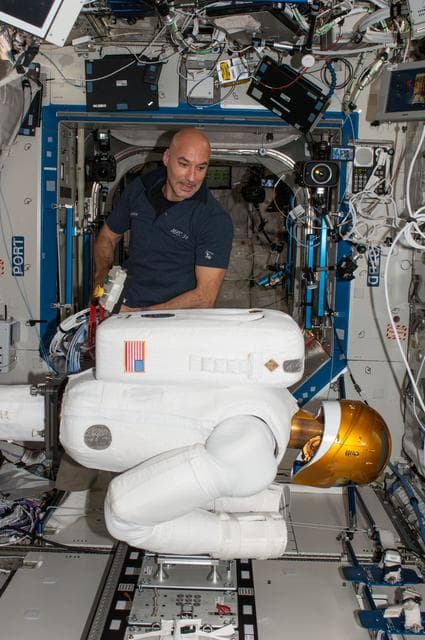 NASA image: Parmitano with Robonaut 2