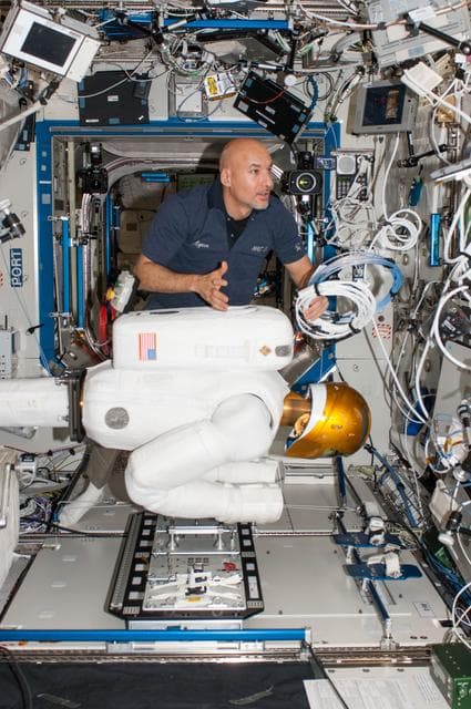 NASA image: Parmitano with Robonaut 2
