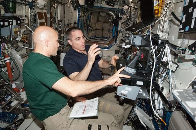 NASA image: Cassidy and Parmitano in U.S. Laboratory