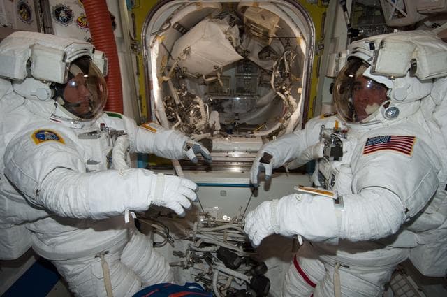 NASA image: Photos taken inside ISS during EVA day