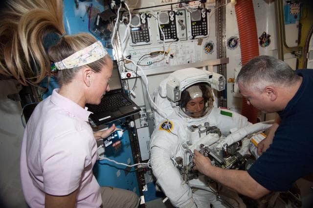 NASA image: Photos taken inside ISS during EVA day