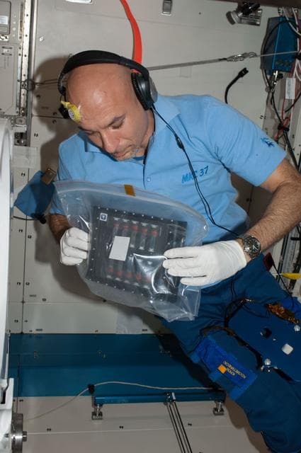 NASA image: Parmitano in Japanese Experiment Module (JEM)