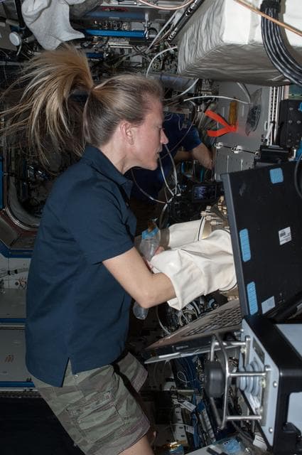 NASA image: Nyberg working with ACE in U.S. Laboratory