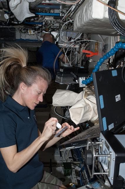 NASA image: Nyberg working with ACE in U.S. Laboratory
