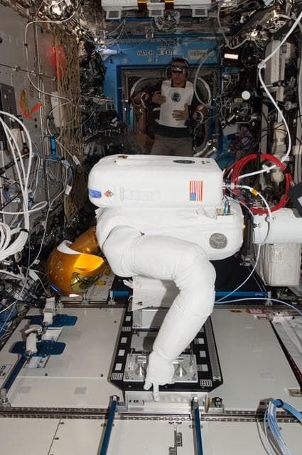 NASA image: Cassidy with Robonaut 2