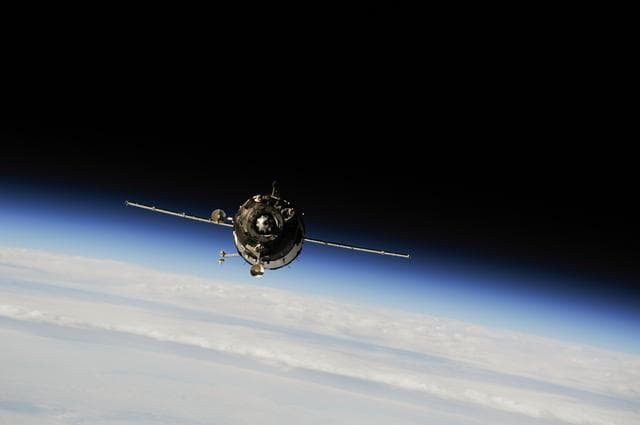 NASA image: Soyuz TMA-10M spacecraft approach to ISS