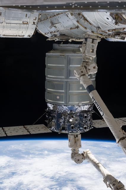 NASA image: Cygnus release by Canadarm2.