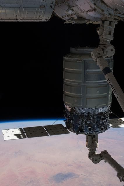 NASA image: Cygnus release by Canadarm2.