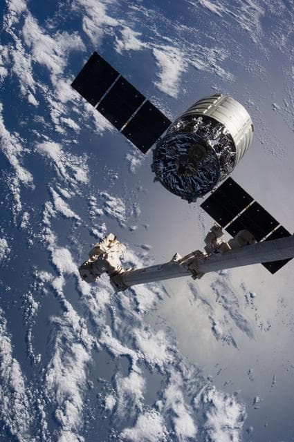 NASA image: Cygnus release by Canadarm2.