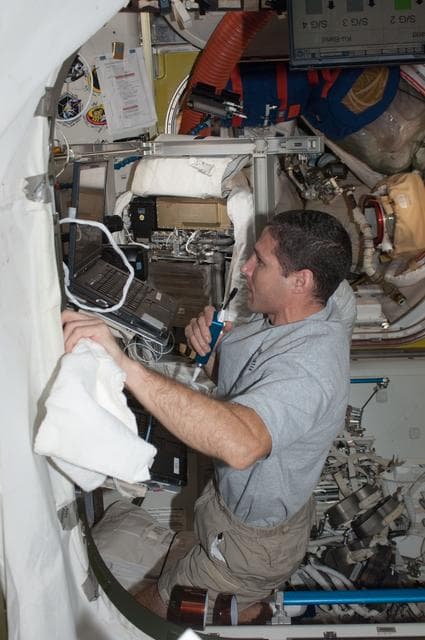NASA image: Hopkins at work in Quest airlock