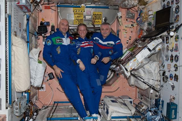 NASA image: Expedition 37 crew in Node 1