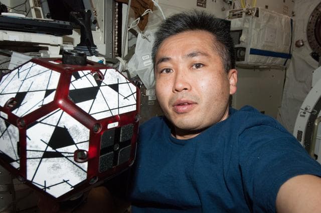NASA image: Wakata during SPHERES session