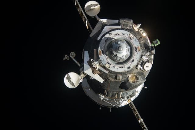 NASA image: Soyuz Spacecraft TMA-09M departs the ISS