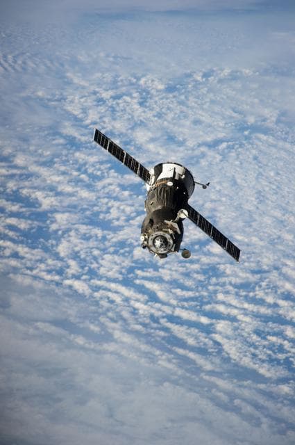 NASA image: Soyuz Spacecraft TMA-09M departs the ISS