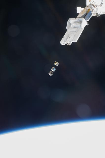 NASA image: Small Cube Satellite Deploy