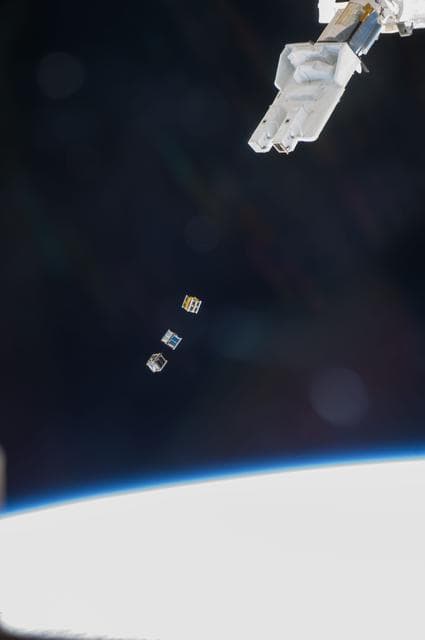 NASA image: Small Cube Satellite Deploy