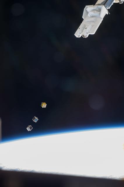 NASA image: Small Cube Satellite Deploy
