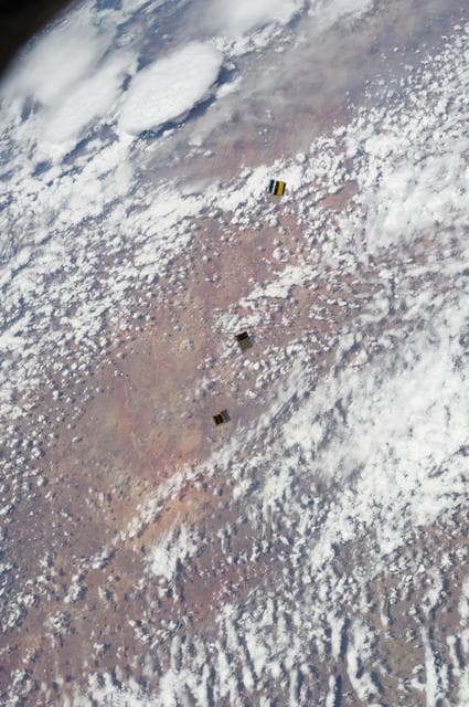 NASA image: Small Cube Satellite Deploy