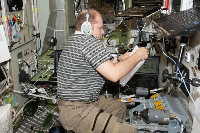 NASA image: Kotov at TORU Docking System Controls in the SM